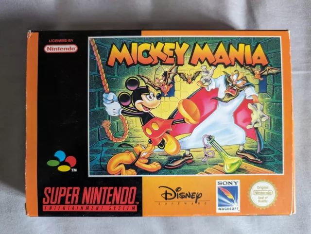 Mickey Mania Super Nintendo Game Pal UK Snes Complete Boxed VGC