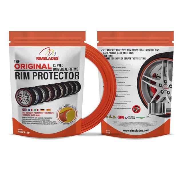 Arancione Rimblades Originale Lega Cerchione Protezioni - Deluxe Kit