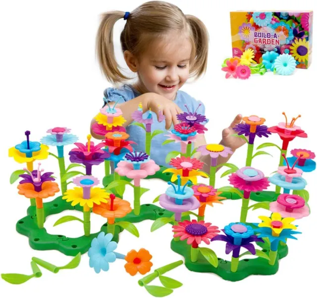 Garden Flower Toys for 4-6 Year Old Girls Flower Garden Building Set 98 PCS Art
