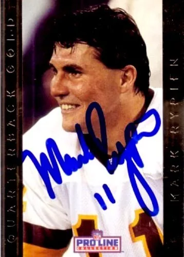 Mark Rypien autographed signed auto Redskins 1992 Pro Line Quarterback Gold card