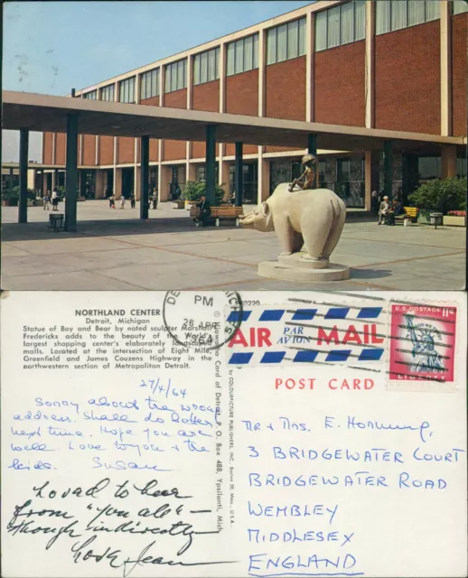 Northland Center Detroit Michigan 1964 Cancel Air Mail