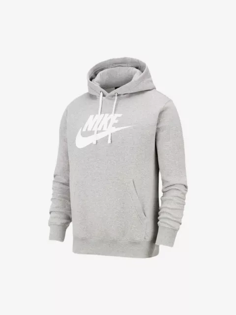 Felpa uomo inverno Hoodie Nike Sportswear Club BV2973-063 Grigio-bianco