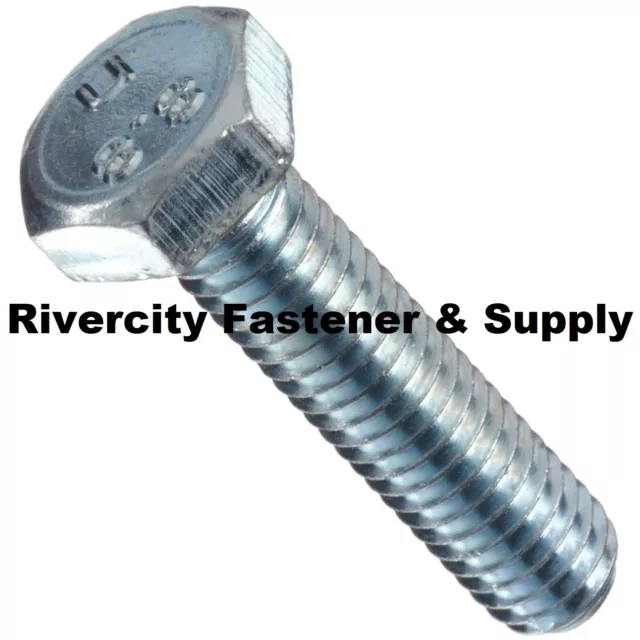 (5) M7-1.0 x 25 or 7mm x 25mm Bolt Hex head Cap Screw grade 8.8 Zinc M7x25