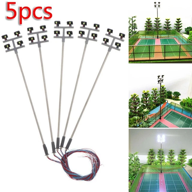 Lot De 10 Lampadaires LED Réglables Pour Modèles De Trains OO/HO - Éclairage Réaliste Et Chaleureux Pour Maquette De Chemin De Fer