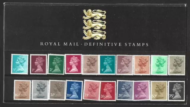 1983 - ROYAL MAIL DEFINITIVE STAMPS - PRESENTATION PACK No1 - 20 STAMP SET