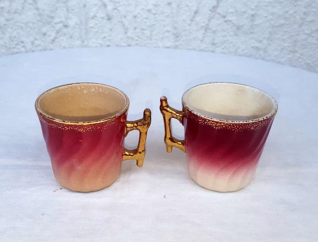 2 tasses à café-moka avec sous-tasses, faïence K et G Lunéville, 1890-1920 2