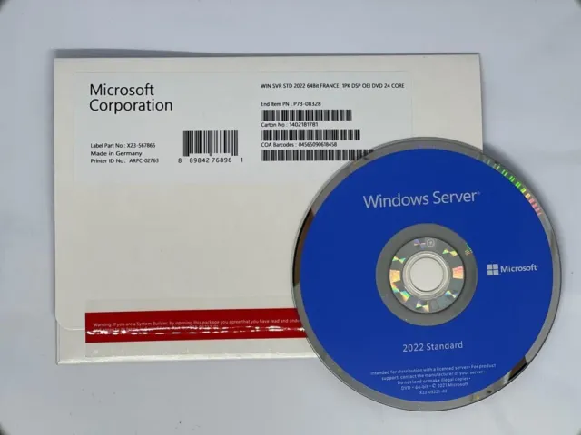 Windows Server 2022  STANDARD 24 CORE with DVD SEALED