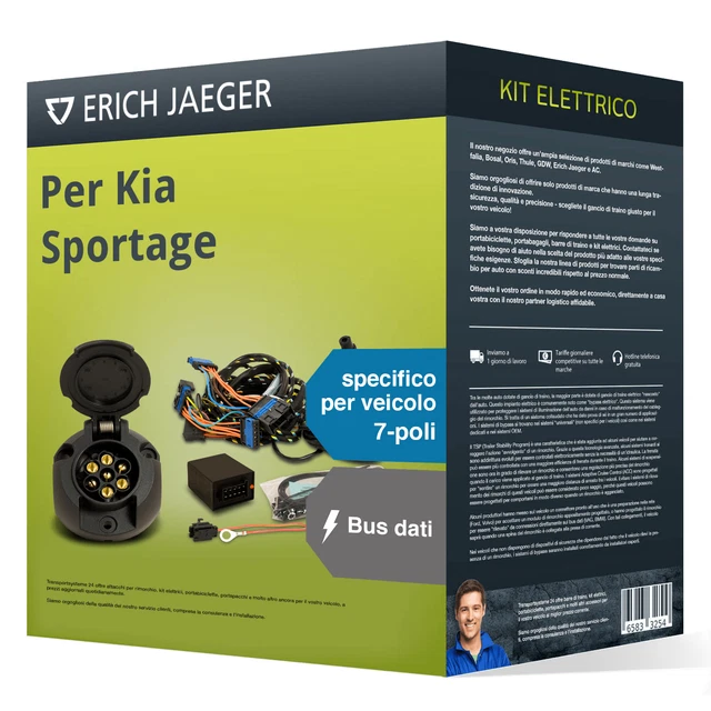 Kit elettrico specifico 7 poli adatto per KIA Sportage 18-22 Jaeger Nuovo