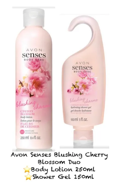 Avon Senses Blushing Cherry Blossom Duo ⭐️Body Lotion 250ml⭐️Shower Gel 150ml