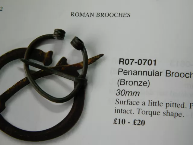 Working Roman Romano British bronze penannular brooch Metal detecting detector