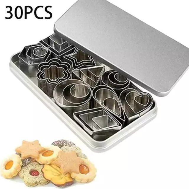 30 Piece Cookie Cutter Set - Perfect for Pastries Dough Cakes - Mini Shapes