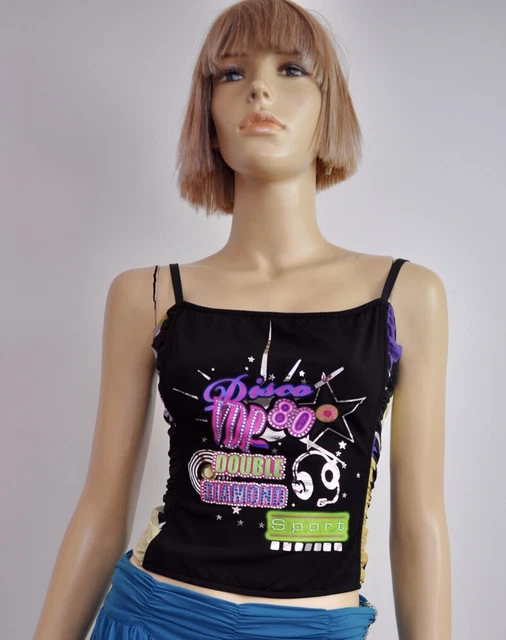 VDP Beach Via d. Perle Top maglia bustier Dress Nero S New 469€ Strass canotta