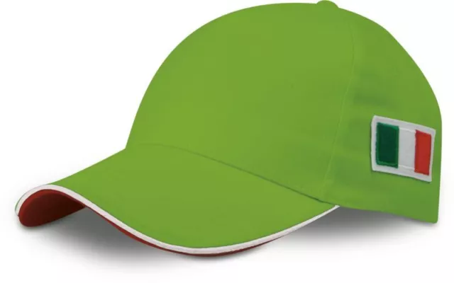 Cappello Cappellino berretto 5 pannelli con visiera e tricolore bandiera