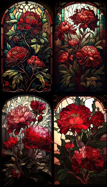 Plaque Mural Décorative En Métal Étain - Motif Vitrail D'Église - Dimensions 30x20 Cm - Neuf