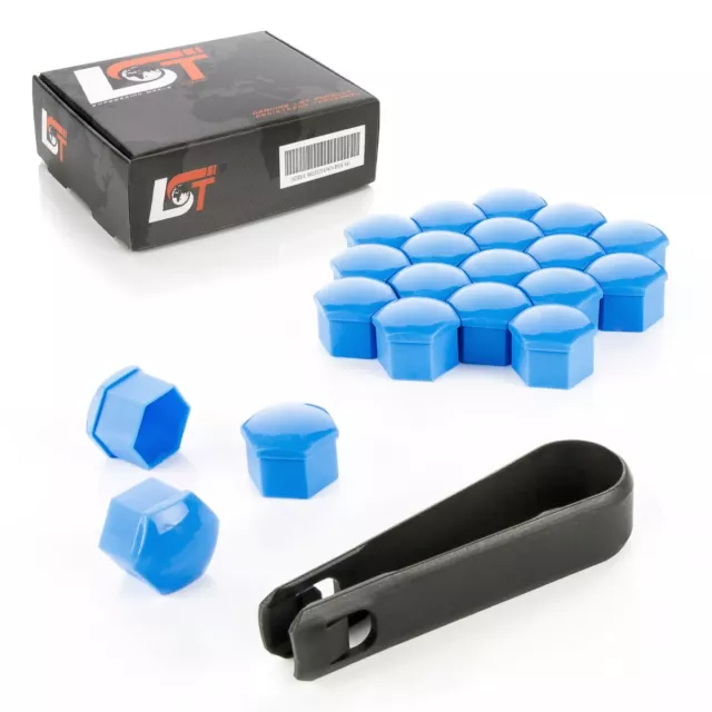 20x Caps Tapones de Tornillos de Rueda Conjunto Azul Brillo 17MM para Mini