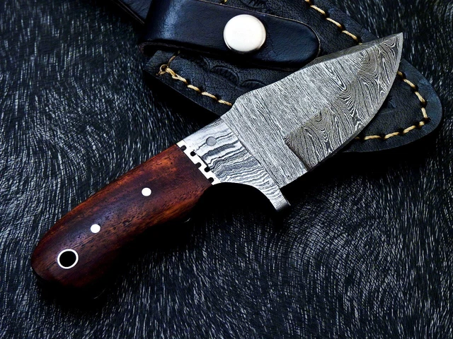 CUSTOM Damascus Steel Knife Handmade HARD WOOD Handle CAMPING KNIFE - HP-8826