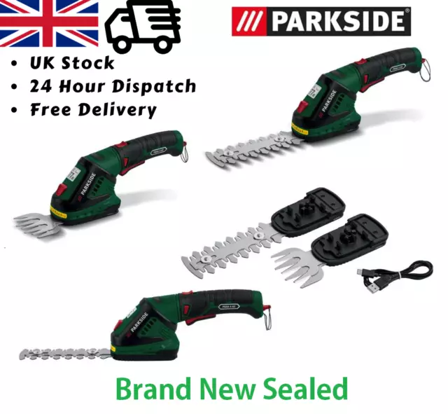 Parkside Cordless Combi-Shear 2-in-1 Tidying Lawn Edges & Shaping Hedges, New