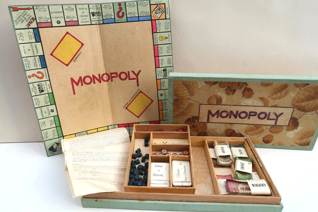 jeu de société vintage années 60 monopoly orange miro