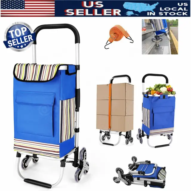 Folding Shopping Cart Stair Climber Grocery Cart on Wheels Dolly Utility USA