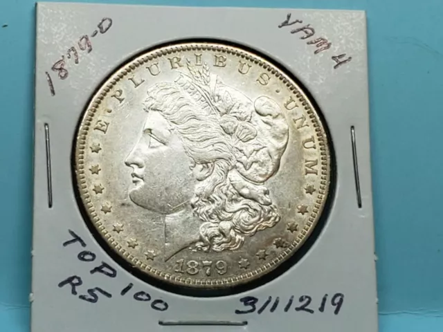 1879-O Morgan Silver Dollar Bu Blast White Gold Toned Rim  #3111219-71Jj