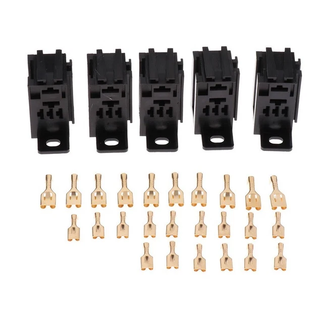 USBBAG Automotive Car Auto 40A 4/5 Pin SPDT Relè Presa Connettore Adattatore PCB Supporto Base for Montaggio su Scheda con terminali da 6,3 mm (Color : A1