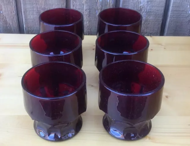 Big Set of 18 Anchor Hocking Royal Ruby Drinking Glasses, 6 Large Tumblers,  6 Medium Tumblers, 6 Juice Glasses 