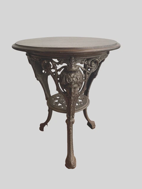 Table Rectangulaire XXe - Piétement Fonte Et Dessus Marbre Veiné - Doré