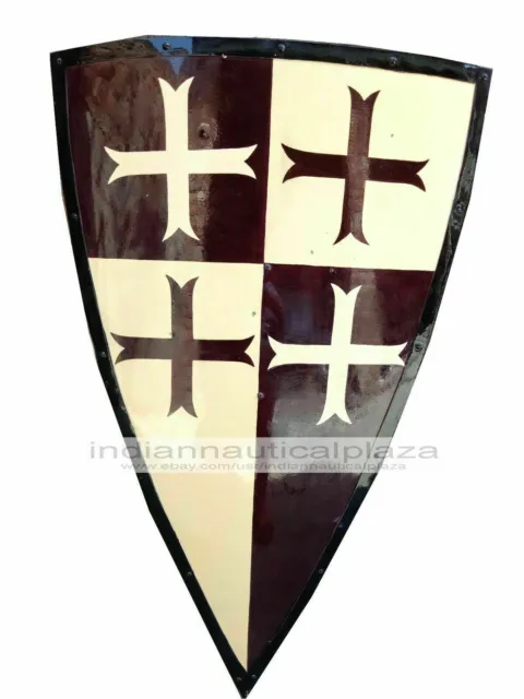 Hand Forged Gothic Layered Steel, Cross Shield Medieval Battle Armor Shield
