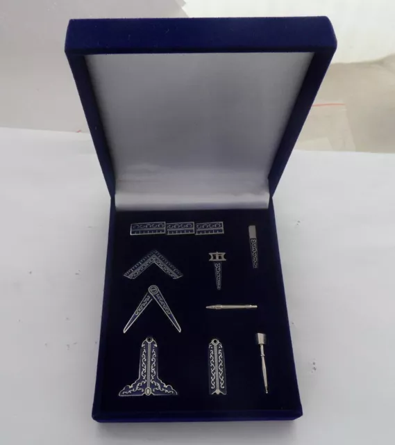 Mini Freemason Working Tools Gift Set, Masonic Square for Mason, Velvet Case