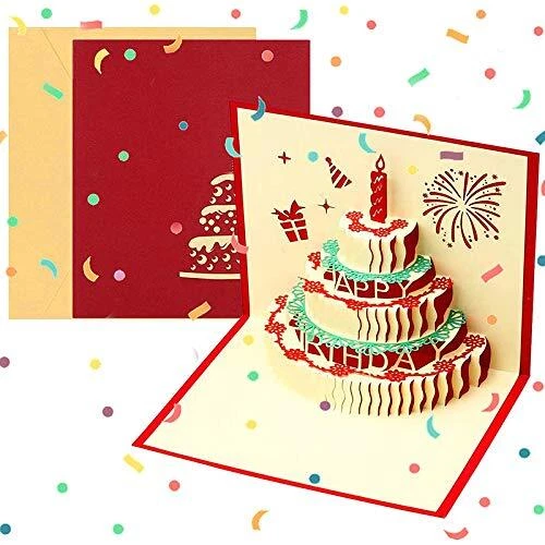 Biglietto pop-up con rose fatto a mano e paillettes - Italia