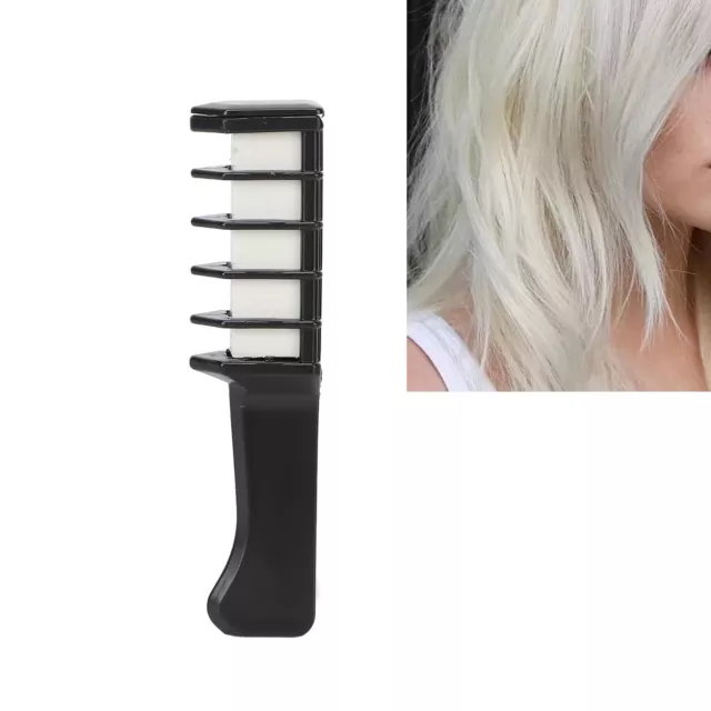 (White)Temporary Hair Chalk Comb Portable Disposable Safe Hair Color Dye AGS
