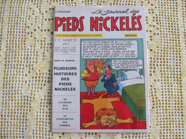 LE JOURNAL DES PIEDS NICKELES N° 70 rare- T.B.E(VOIR BARÈME CI-DESSOUS)