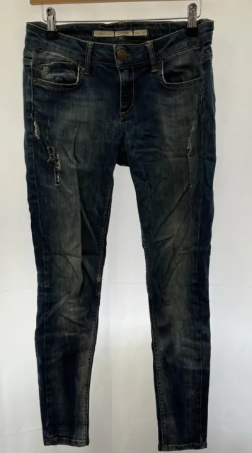 distressed Jamie jeans topshop size W28” L30” 10 blue denim cotton womens