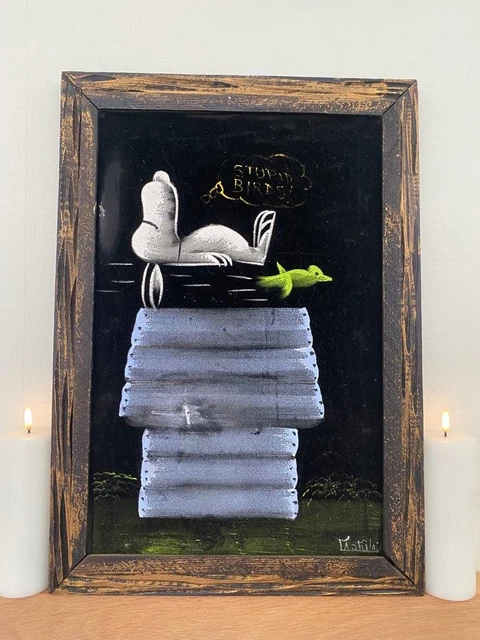 ヴィンテージ　70s ベルベットアート スヌーピー STUPiD BiRD VINTAGE 70S VELVET Art Snoopy Stupid Bird JPN Exclusive Import