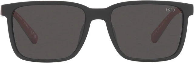 Polo Ralph Lauren Mens Ph4189u Fit Sunglasses Matte Black/Dark Grey 55mm