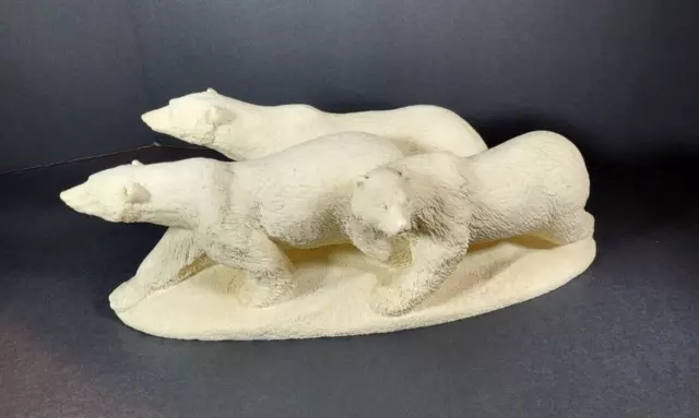 United Designs Polar Trio Winterlight Polar Bear Statue Made in USA WL-005