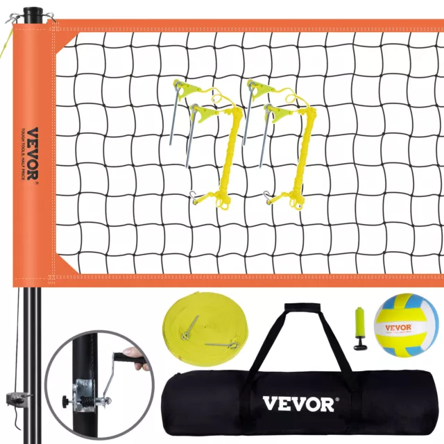 VEVOR Filet de Volley-ball Portable Poteaux à Hauteur Réglable Sac de Transport