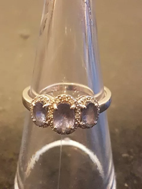 Silver Ring 375 Cubic Zirconia Size M