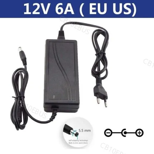 12V 6A 6000ma DC Power Supply Charger Adapter Led Transformer for CCTV B10