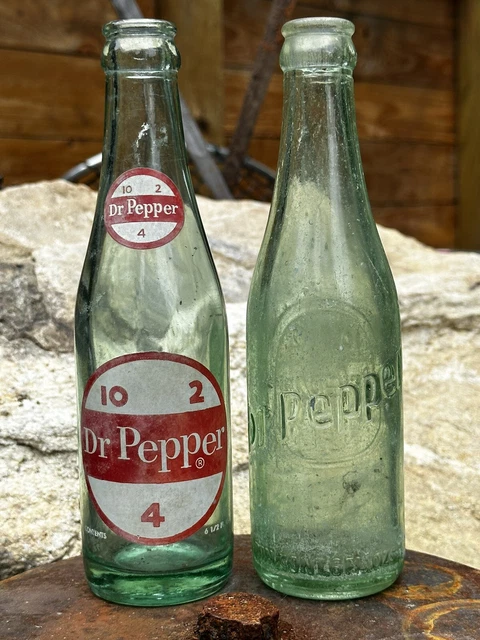 6oz 1952 Albany GA & 6 1/2oz 1962 Dr Pepper Embossed ACL Vintage Rare Pair