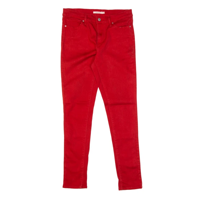 Jeans dimagranti LEVI'S denim rossi slim skinny donna W29 L30