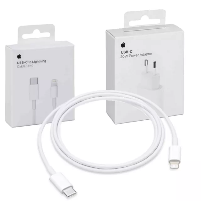 Chargeur Iphone Apple 11/12/13 Adaptateur secteur Usb-c 20w + 2m Câble de  données