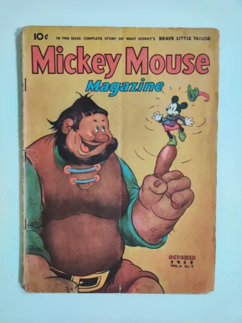 1938 Mickey Mouse Magazine Vol 4 #1 Brave Little Tailor Cover Golden Age Comic