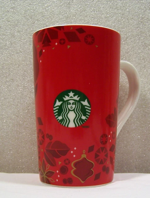 Starbucks Coffee Mug Holiday Christmas Winter 2013 Retired Tall Red 16oz 473ml