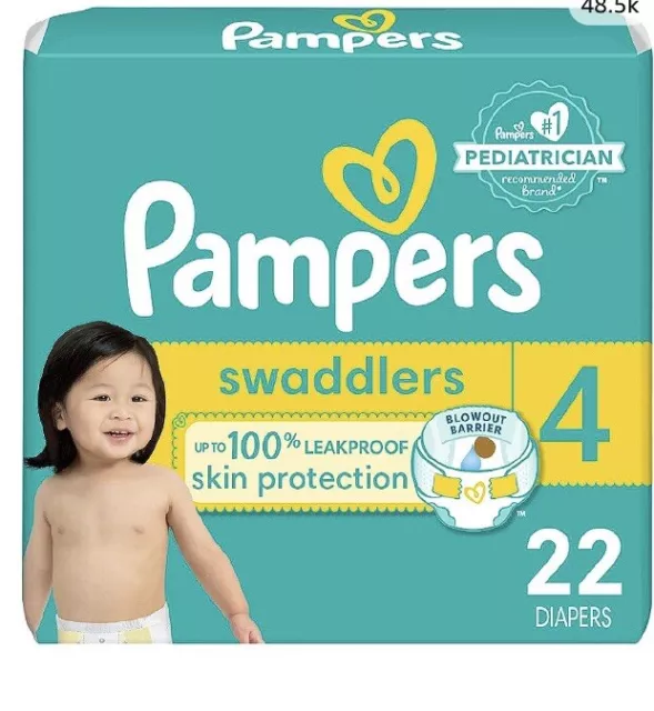 Pampers Swaddlers Active Baby Disposable Diapers 22 Count  | Size 4 | 22-37 Lbs