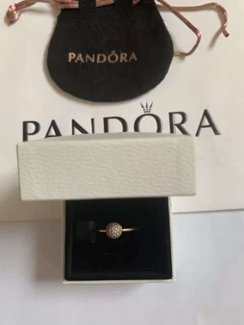 Pandora 14k 14ct Solid Gold RING GENUINE 54 Yellow Gold Birthday Gift