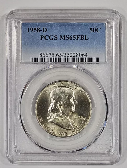 1958-D Franklin Half Dollar PCGS MS65 FBL