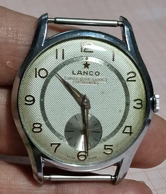 orologio Lanco mod.11 De Luxe 1305 Oversize vintage Uomo Funziona Buono Stato