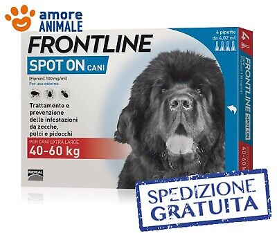 Frontline SPOT ON 4 pipette per cani da 40-60 Kg - Antiparassitario cane