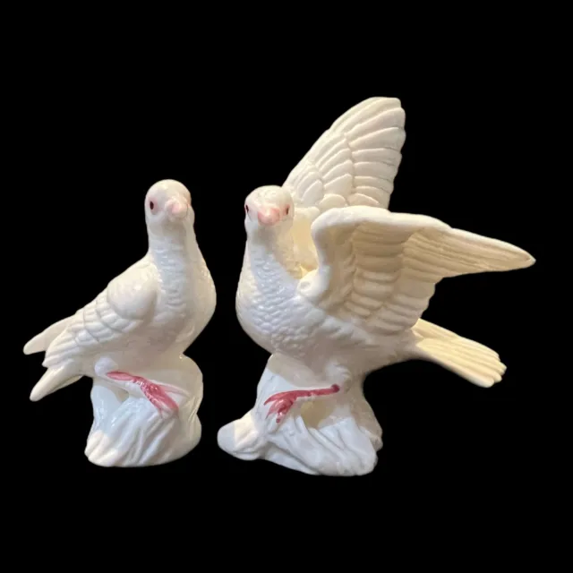 Vintage Genuine Japan Bone China Miniature Animals Figurine- Pigeons